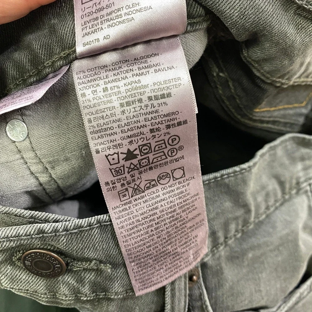 Levis 510 Skinny Jeans Mens 33x30 Streetwear Cotton Blend Slim Charcoal Gray